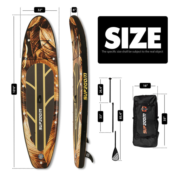 The size of all round 10'6" paddle board | Supzoom golden leaves style