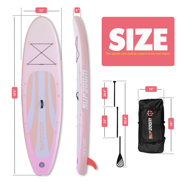 The size of all round 10'6" paddle board | Supzoom light purple style
