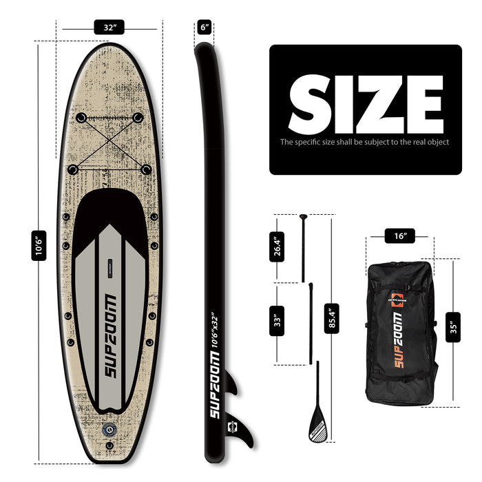 The size of all round 10'6" paddle board | Supzoom newspaper style