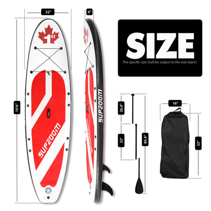 The size of all round 10'6" paddle board | Supzoom red leaf