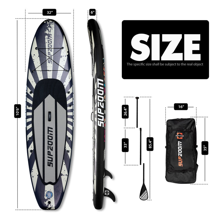 The size of all round 10'6" paddle board | Supzoom skull style