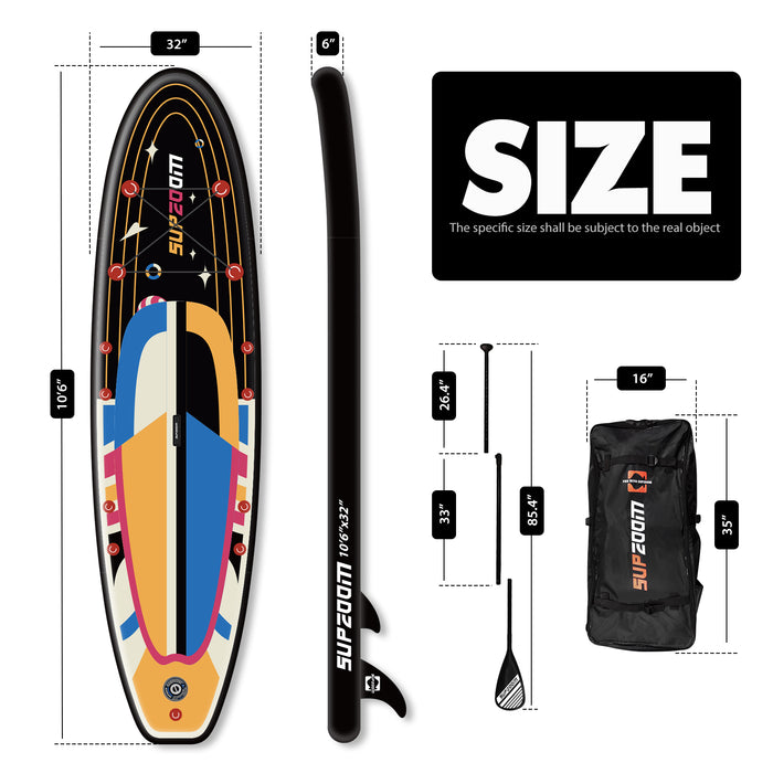 The size of all round 10'6" paddle board | Supzoom ufo style