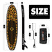 The size of all round 10'6" paddle board | Supzoom yellow leopard style