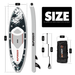 The size of surf 9''5' paddle board | Supzoom shark style