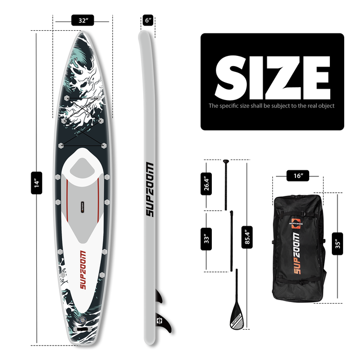 The size of touring 14' paddle board | Supzoom shark style