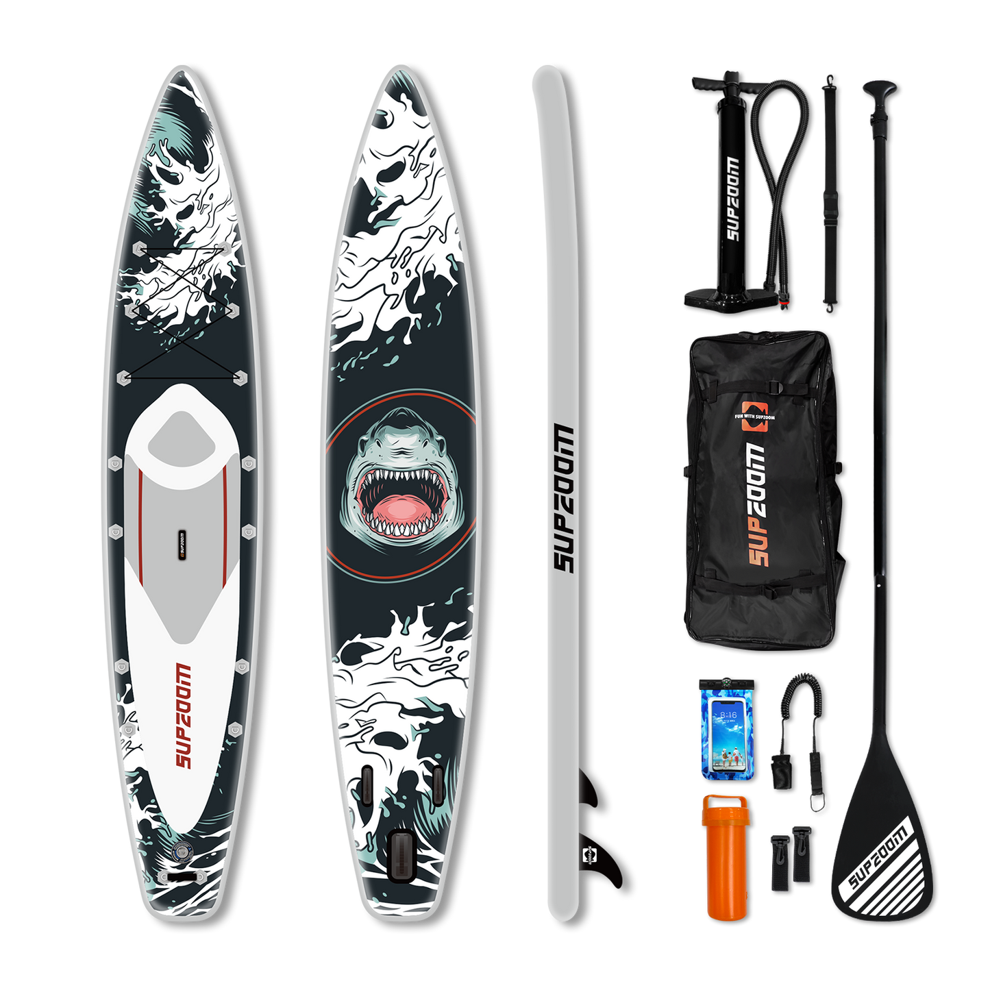 Touring 14'  inflatable stand up paddle board | Supzoom shark style
