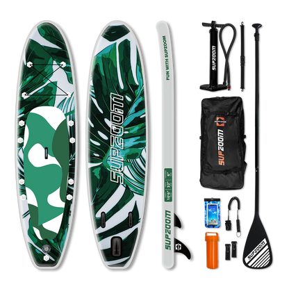 10'6" All Round Tropical Leaves Inflatable Paddle Board｜Supzoom